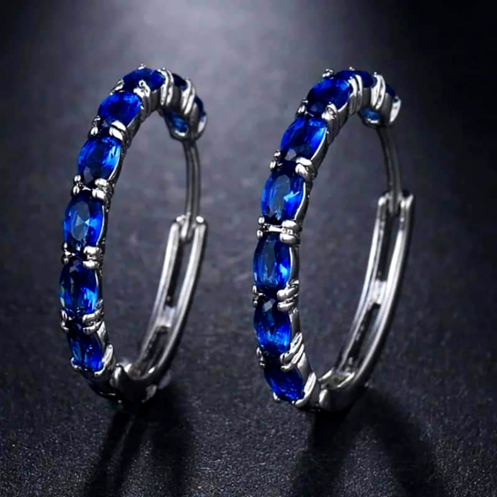 Cubic zirconia hoop earrings.